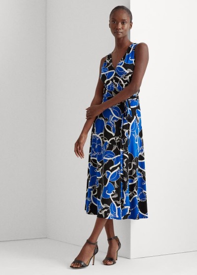 Women's Ralph Lauren Print Tie-Waist Jersey Dresses | 765829WTM